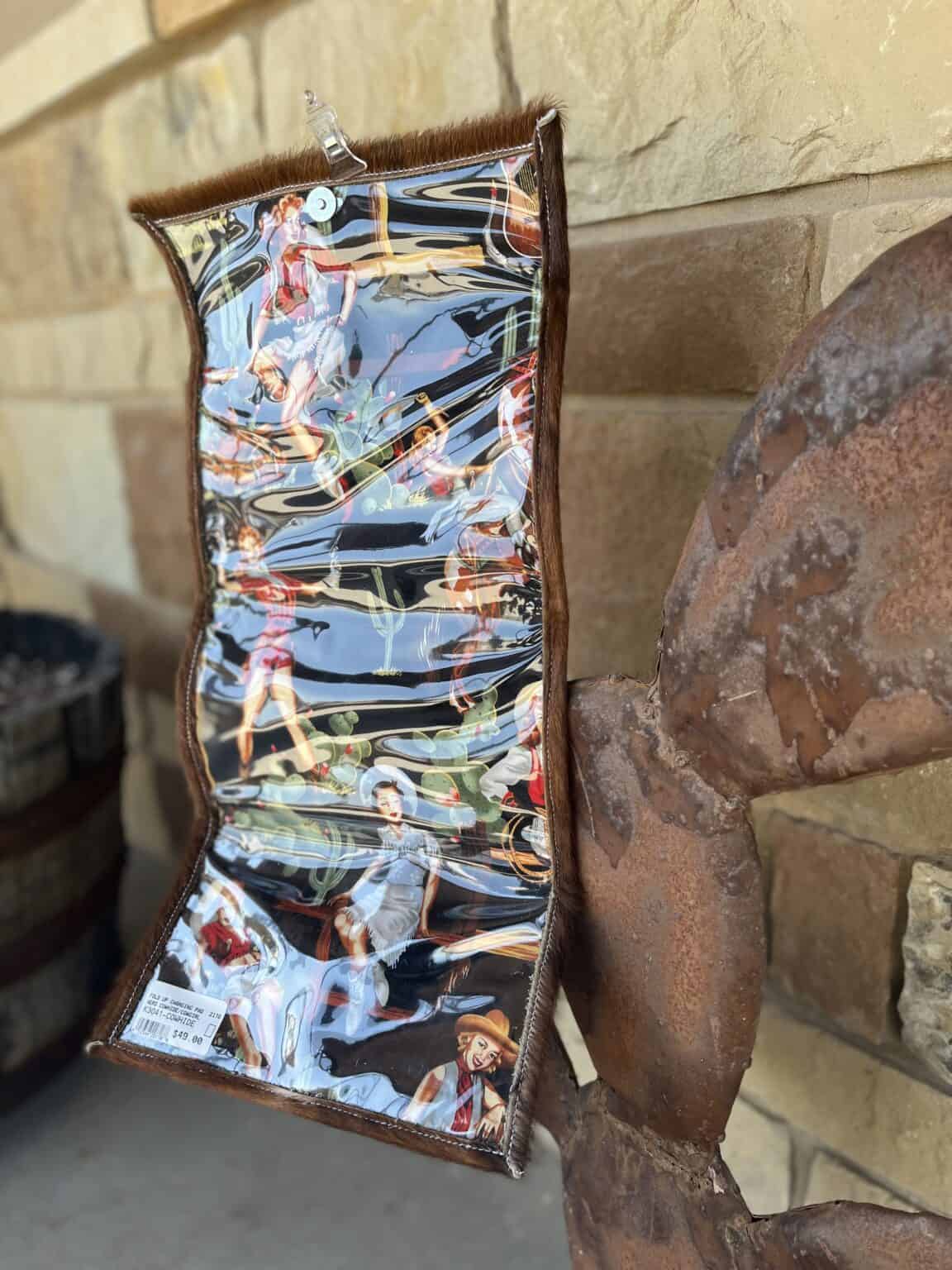 Cowhide and Cowgirls Red Brindle Fold Up Changing Pad Saddle Rags