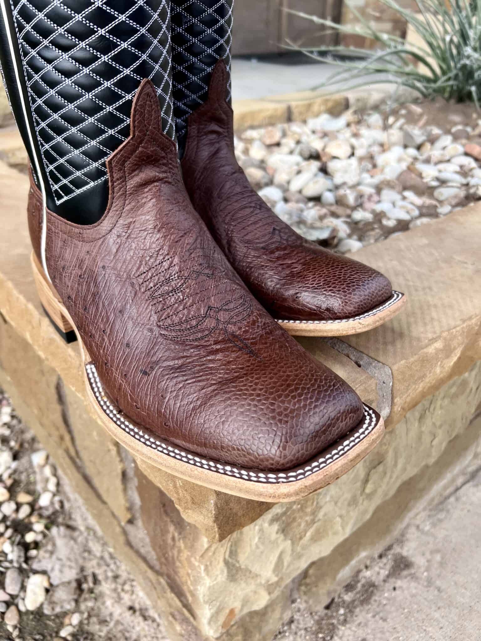 Horse Power Top Hand Kango Tobac Smooth Ostrich Boot Saddle Rags