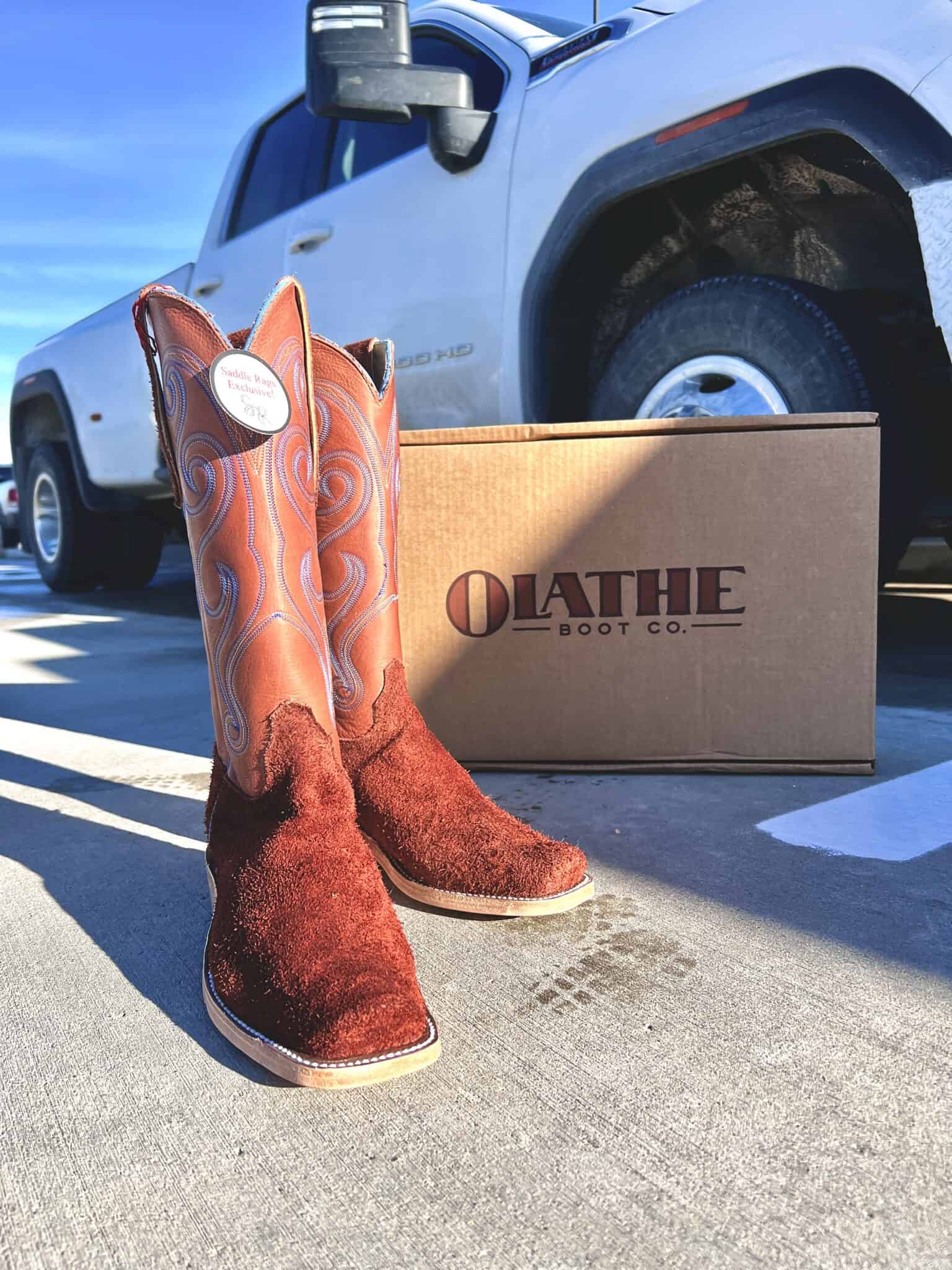 Olathe Men's Rust Aniline Boot Saddle Rags