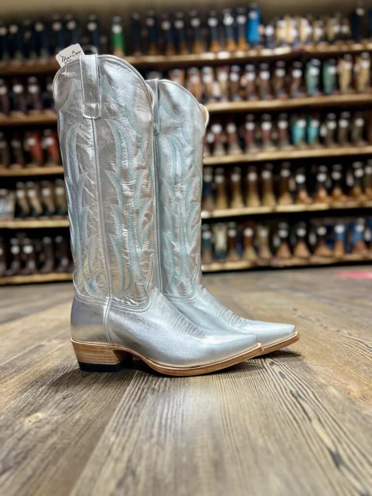 Macie Bean Silver Metallic Boots Saddle Rags