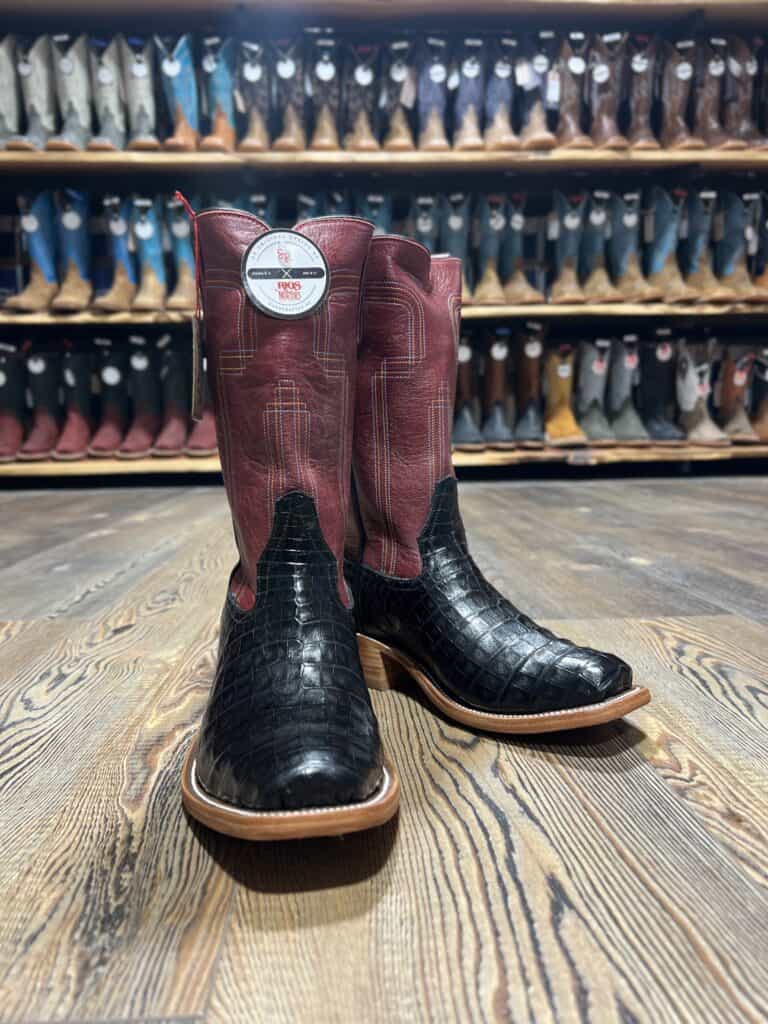 Rios of Mercedes Women's Black Caiman Boots - Saddle Rags