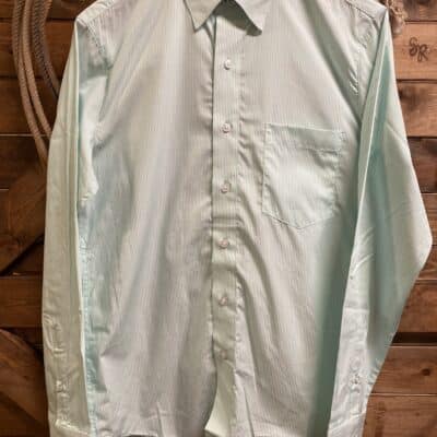 Mens Wrangler Cody Johnson L/S Button Down Mint Stripe