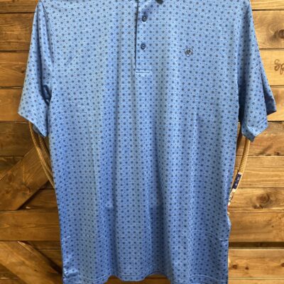 Mens Ariat Charger 2.0 S/S Polo Blue Star Print