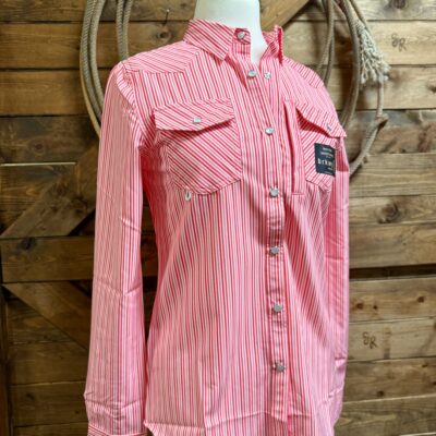 BRKWY Pink Stripe Long Sleeve Performance Shirt