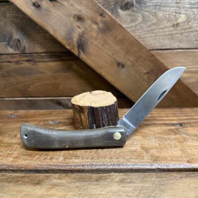 Otter Hippekniep Large - Green Micarta/Carbon Steel