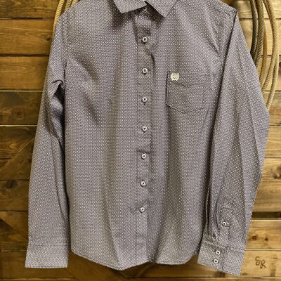 Womens Cinch L/S Arena Flex Button Down Purple/White
