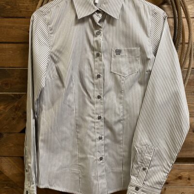 Womens Cinch L/S Classic Button Down Grey Stripe