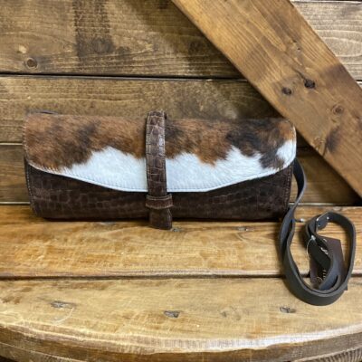 Juan Antonio Brown Brindle Belted Clutch Crossbody