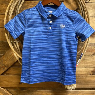 Boys Rock&Roll S/S Polo Royal Blue Stripe