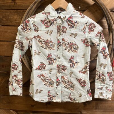 Girls Cruel Girls L/S Snap Wild West Print