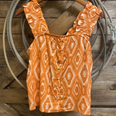 Womens Panhandle Slim Button Tank Orange