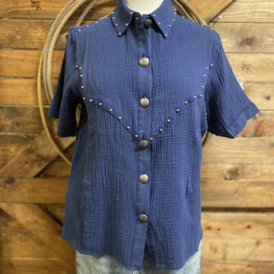 Womens Panhandle Slim Concho S/S Blouse