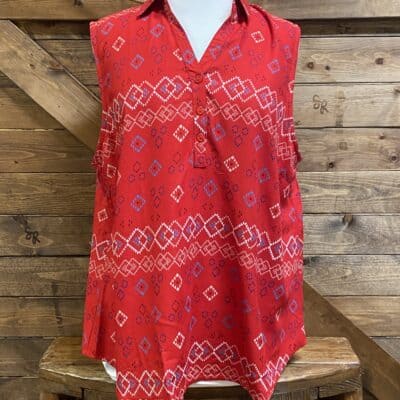 Womens Roper Red Aztec Tank