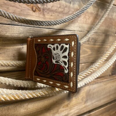 Nocona Card Case W/Red Underlay