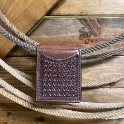 Texas Saddlery Tooled Chocolate Money Clip