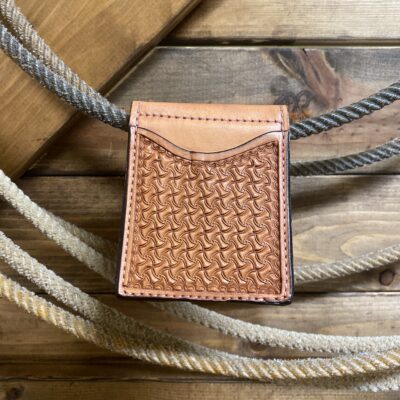 Texas Saddlery Tan Tooled Money Clip