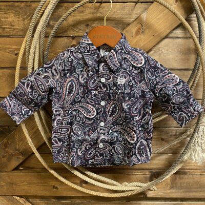 Infants Cinch Classic L/S Button Down Pink/Purple Paisley