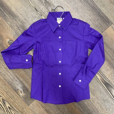Girls Cruel Girls Classic L/S Button Down Solid Purple