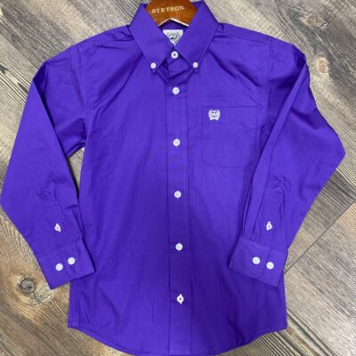 Womens Cinch Classic L/S Button Down Solid Purple