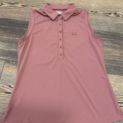 Womens Cinch Polo Tank Burgundy