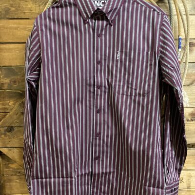Mens Cinch L/S Modern Fit Button Down Purple Stripe