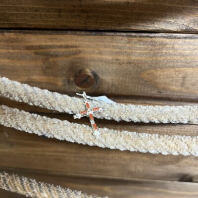 Coral Petit Slices Cross Pendant