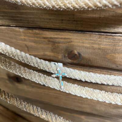 Turquoise Petit Slices Cross Pendant