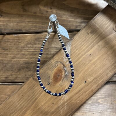 Navajo Pearl 4MM Lapis Bracelet