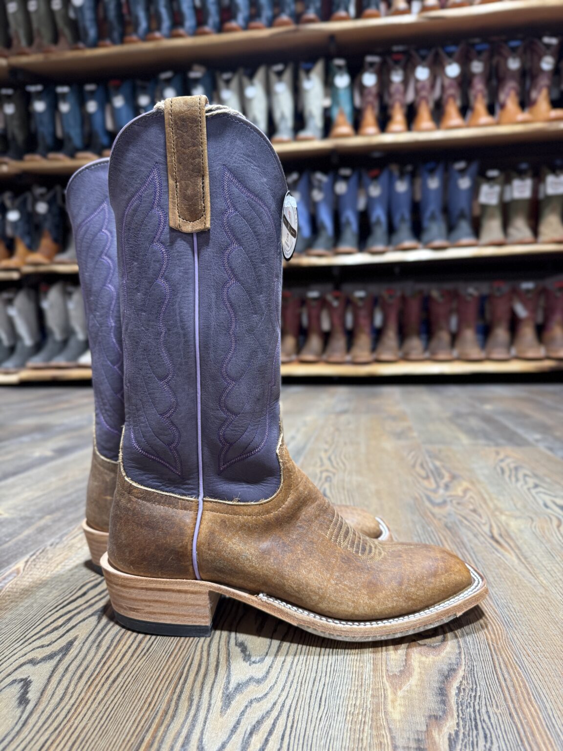 Anderson Bean Distressed American Bison Riding Heel Boot - Saddle Rags