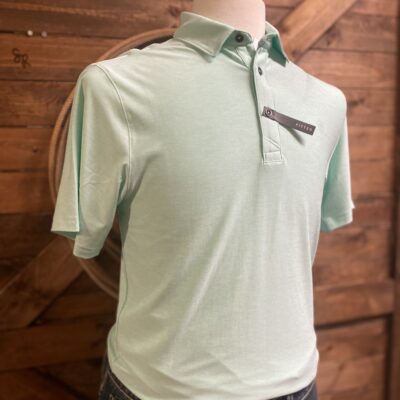 Mens Ariat AriatTek Charger 2.0 Fitted Polo Aqua