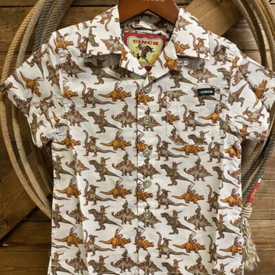 Boys Cinch S/S Button Down Bronc-A-Saurus