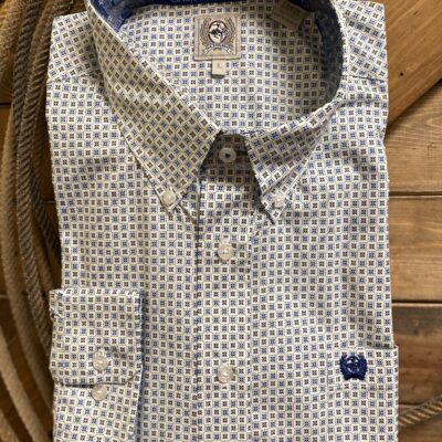 Mens Cinch Classic L/S Button Down Blue/White
