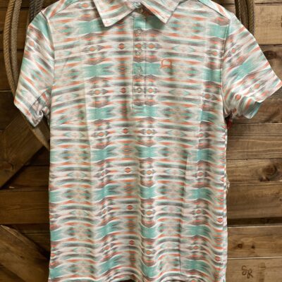 Womens Cinch S/S Polo Turquoise/Orange