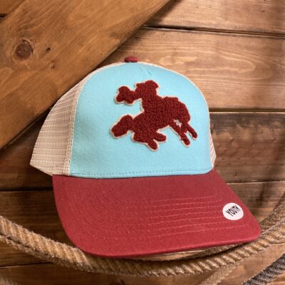 Girls Cruel Girls Red/Turquose Bucking Bronco Baseball Cap