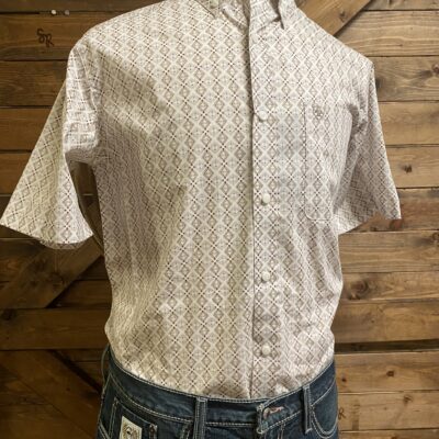 Mens Ariat Classic S/S Button Down Sand Print