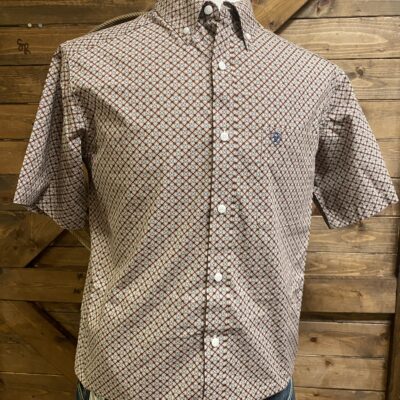 Mens Ariat Classic S/S Brown Floral Print