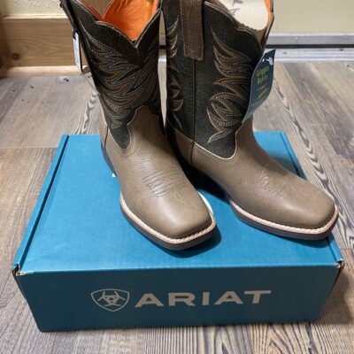 Ariat Youth Square Toe Boot Brown/Green