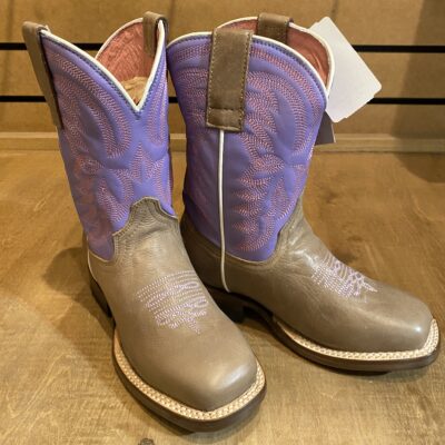 Roper Kids Square Toe Boots Marbled Tan/Purple