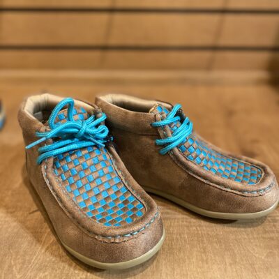 Twister Children's Lace Up Shoe Brown/Turquoise