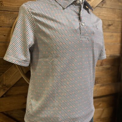 Mens Panhandle Slim S/S Snap Polo Navy Texas