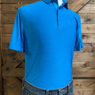 Mens Ariat Tek Charger 2.0 Polo Hawaiian Surf Blue