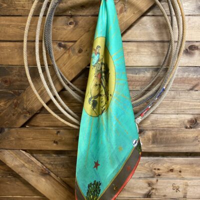Fringe Scarves Silk Wild Rag Mint Cowboy