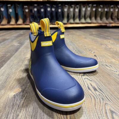 XTRATUF Men's 6" Ankle Deck Boot - Blue/Yellow Tailgate