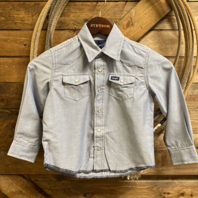 Boys Wrangler L/S Work Shirt Chambray Blue