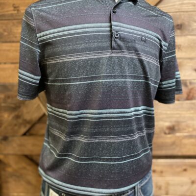 Mens Cinch S/S Arena Flex Polo Olive Stripe