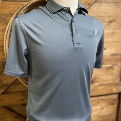 Mens Ariat Tek S/S Polo Newsboy Blue