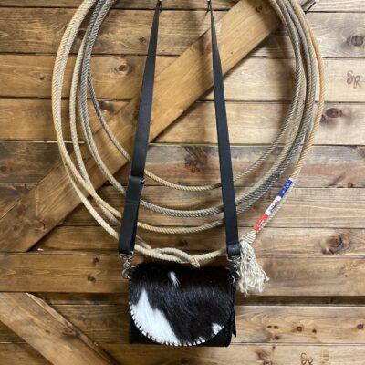 Juan Antonio SQ Flap Crossbody Blk/White Cowhide-Blk Bison
