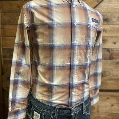 Panhandle Slim L/S Button Down Camel/Blue Plaid