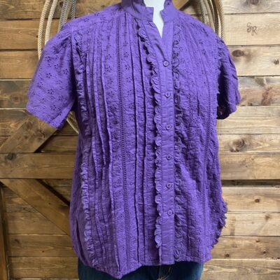 Womens Layerz Lilly Eyelet Top Purple