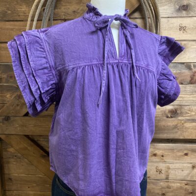 Womens Layerz Marley Top Purple Denim